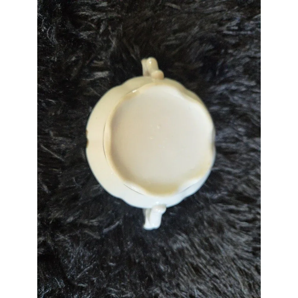 Fred Roberts Moss Rose Sugar & Creamer Set Gold Trim Vintage